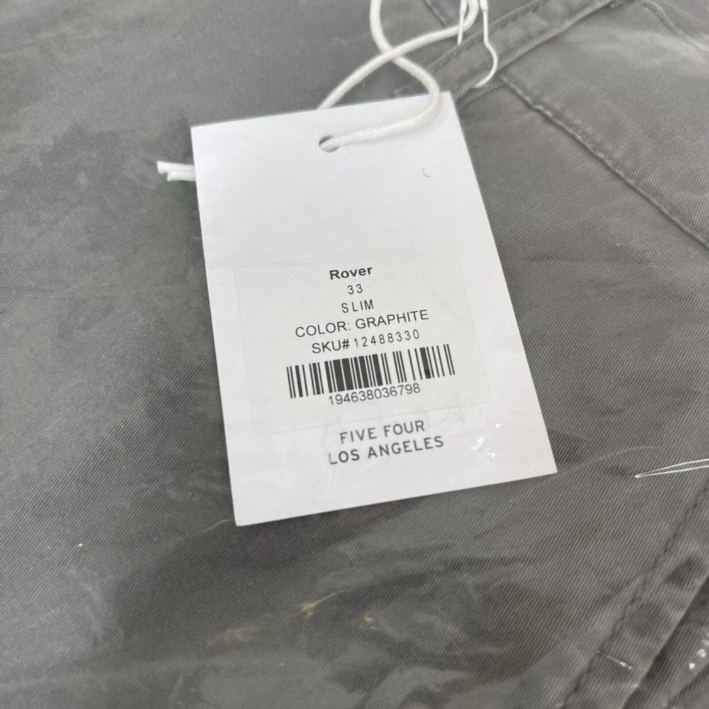 Five Four Los Angeles Men's Rover Cargo Pants Graphite Gray Size 33 SLIM NWT - Picture 5 of 6